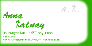 anna kalnay business card